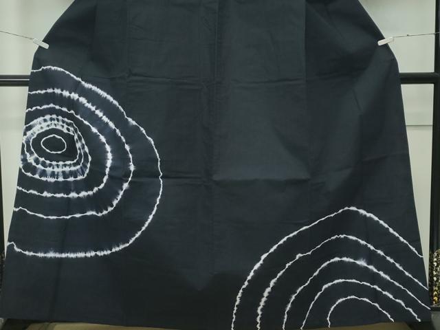 平和屋着物■極上　夏物　浴衣　有松鳴海絞り　訪問着　丸文　濃紺地　綿　逸品　CZAA4326s5 平和屋着物□極上 夏物 浴衣 有松鳴海絞り 訪問着 丸文 濃紺地 綿 逸品