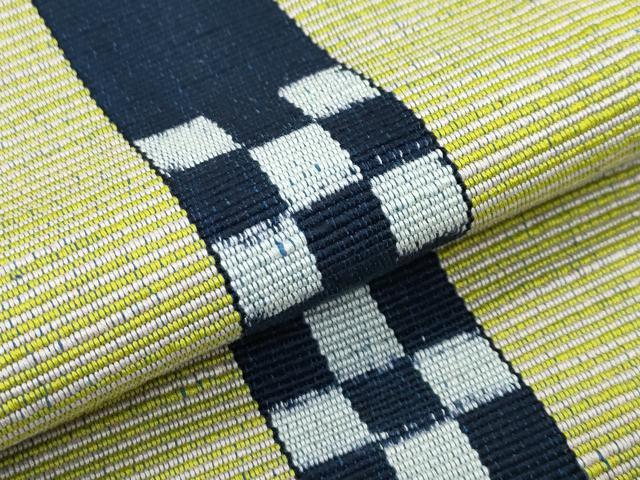 平和屋着物□極上 沖縄県伝統工芸品 八重山ミンサー 手織り 八寸名古屋