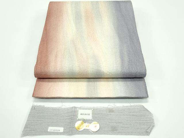 平和屋着物■極上　西陣　タケジ商事謹製　スリーシーズン　春夏秋　全通柄袋帯　スパンコール　間道　証紙付き　逸品　CZAA4352s5