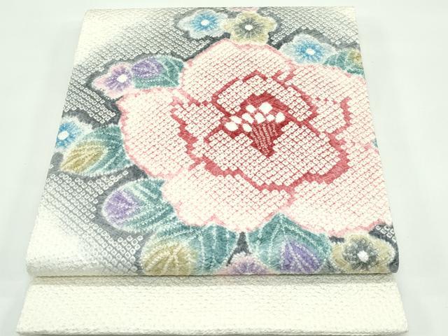 平和屋着物■極上　名門　藤娘きぬたや・総絞り　九寸開き名古屋帯　草花文　逸品　CZAA4393s5