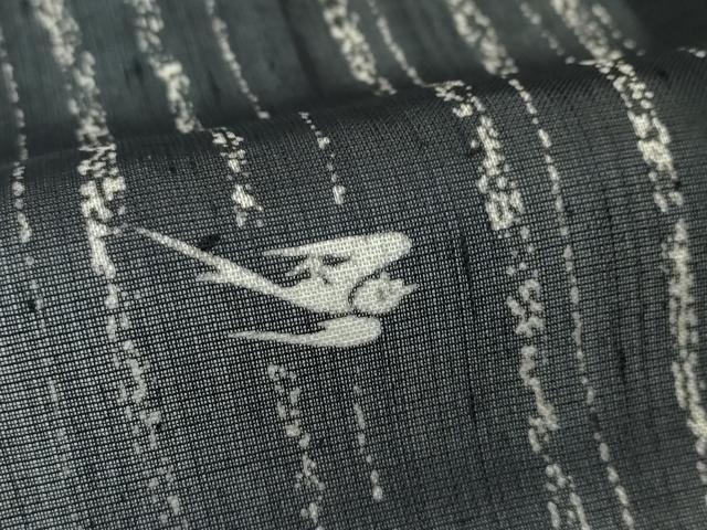 平和屋着物＊極上　夏物　絹芭蕉　燕　黒地　逸品　CZAA4419s6_6