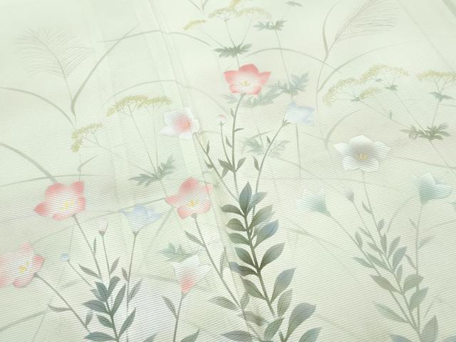 平和屋着物＊極上　夏物　訪問着・長襦袢セット　絽　秋草文　暈し染め　砂色地　逸品　未使用　CZAA4434s6_2