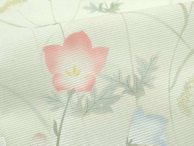 平和屋着物＊極上　夏物　訪問着・長襦袢セット　絽　秋草文　暈し染め　砂色地　逸品　未使用　CZAA4434s6_4