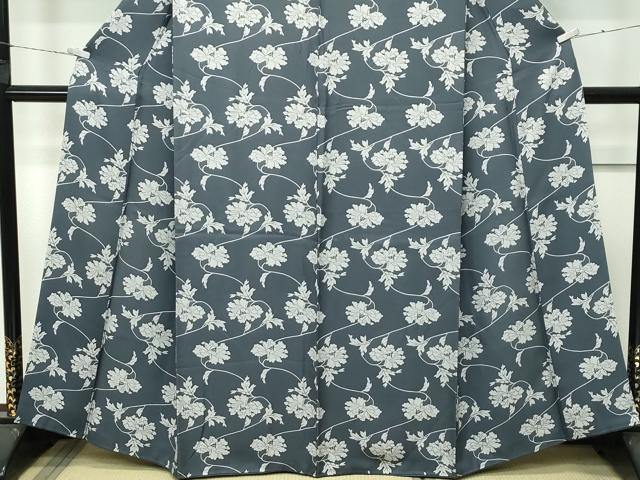 平和屋着物●極上　小紋　型染め　牡丹　仙斎茶色地　逸品　CZAA4466s6_4