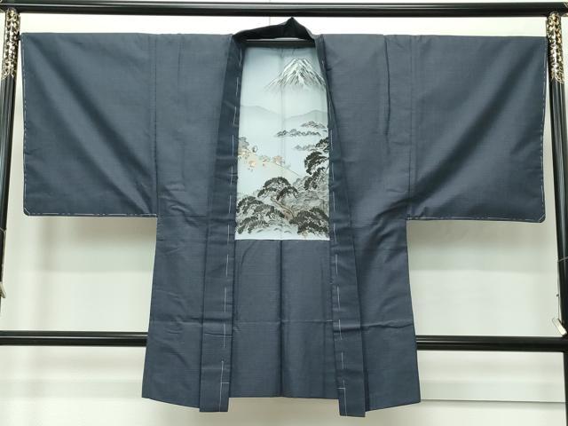 平和屋着物＊夏物 男性 小千谷ちぢみ 霞文 麻 逸品 CAAU4458ut