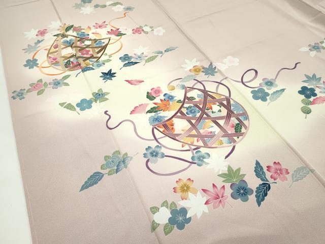 平和屋着物●極上 本加賀友禅作家 金丸充夫 訪問着 花籠文 暈し染め 洗柿色地 逸品 未使用 CZAA4499s6 平和屋着物●極上 本加賀友禅作家 金丸充夫 訪問着 花籠文 暈し染め 洗柿色地 逸品 未使用 CZAA4499s6