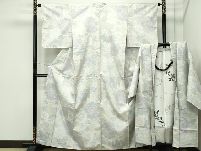 平和屋着物○上質な色無地 草花地紋 曙色 正絹 逸品 AABF8725ph 【公式