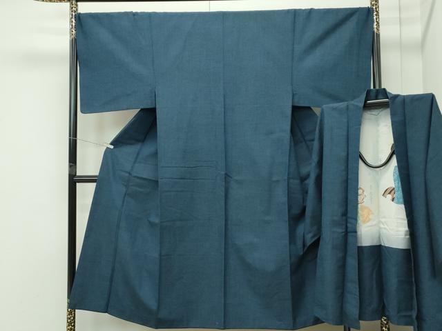 平和屋着物○極上 男性 紬 アンサンブル 色無地 百入茶色 逸品