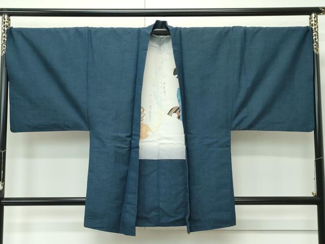 平和屋着物○極上 男性 紬 アンサンブル 色無地 百入茶色 逸品