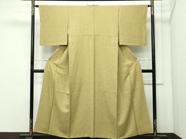平和屋着物●極上　色無地　桑染色　作家物　草木南天染　南天地紋　逸品　CZAA4596s6 平和屋着物○極上 色無地 桑染色 作家物 草木南天染 南天地紋 逸品