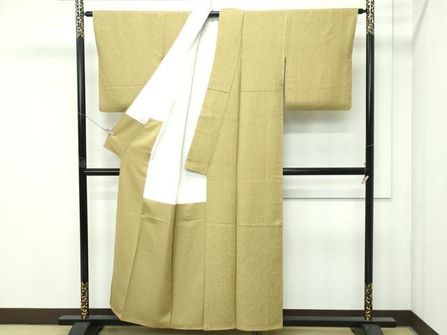 平和屋着物●極上　色無地　桑染色　作家物　草木南天染　南天地紋　逸品　CZAA4596s6 平和屋着物○極上 色無地 桑染色 作家物 草木南天染 南天地紋 逸品