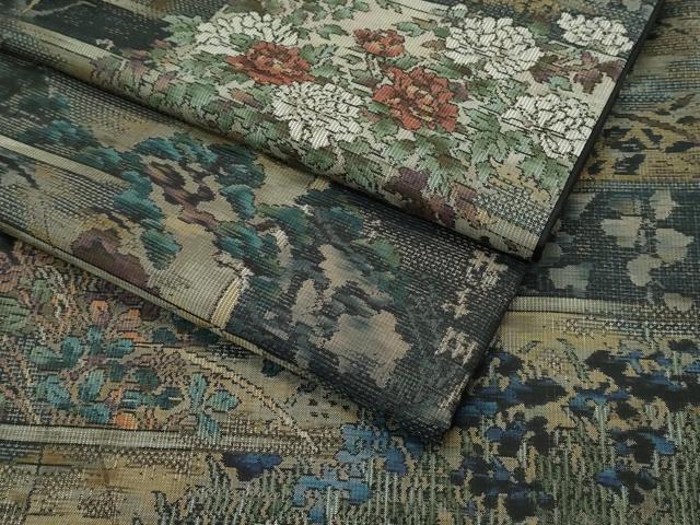 平和屋本店●極上 白泥染の第一人者・絣の魔術師 恵積五郎 本場大島紬 ９マルキ 総絣 草花文 恵大島織物謹製 さが美扱い 逸品 CZAA4631s6