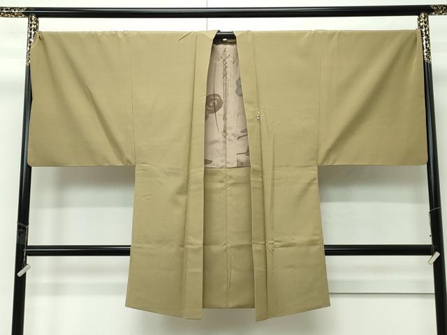 平和屋着物＃極上　男性　長羽織　キングサイズ　色無地　油色　大丸扱い　逸品　CZAA4635s6