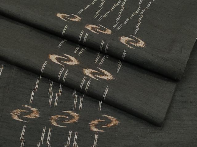 平和屋本店●極上　国指定重要無形文化財　本場久米島紬　手織　逸品　CZAA4646s6