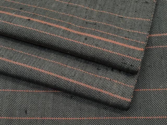 平和屋本店●希少　ざざんざ織　伊兵衛織　単衣　横段文　逸品　CZAA4677s6