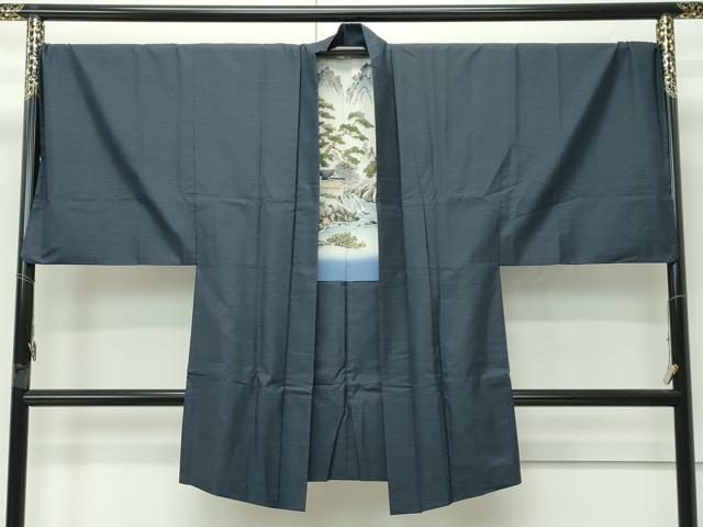 平和屋本店○極上 男性 紬 キングサイズ 濃藍色 逸品 未使用