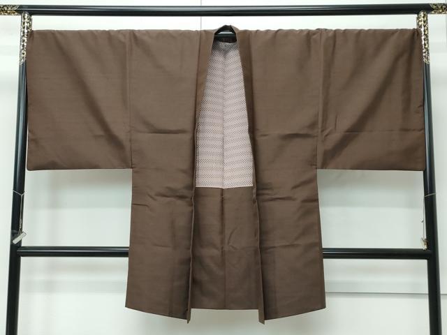平和屋本店●極上　男性　紬　アンサンブル・長襦袢セット　色無地　涅色　逸品　CZAA4710s6_4