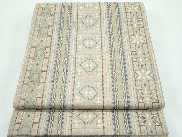 平和屋着物●極上　ファッションデザイナー　稲葉賀恵　六通柄袋帯　紬地　吉祥間道　金銀糸　逸品　未使用　CZAA4805s6