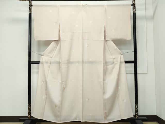 平和屋着物＊極上　夏物　小紋　絽　蛍暈し　草花文　金彩　反端付き　逸品　CZAA4826s6