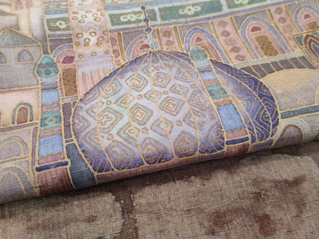 平和屋本店●極上　訪問着　作家物　紬地　西洋風景文　逸品　CZAA4828s6 平和屋本店○極上 訪問着 作家物 紬地 西洋風景文 逸品 CZAA4828s6