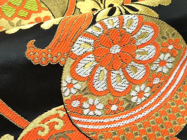 平和屋着物[]極上　七五三　女の子　7歳　祝着・袋帯セット　総絞り　駒刺繍　エ霞飛鶴文　金彩　逸品　CZAA4843s6_7