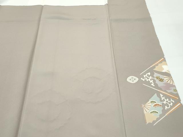 平和屋本店●極上　創業460年・千總　色留袖　駒刺繍　扇花菱文　金彩　生壁色地　逸品　CZAA5719s6_7