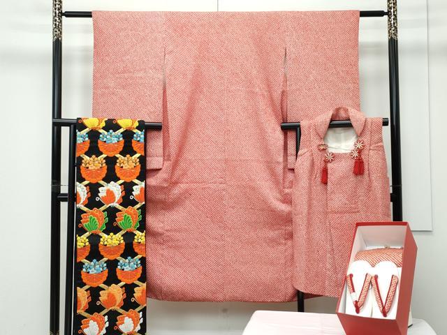 平和屋本店[]極上　七五三　女の子　7歳　祝着・被布・草履・バッグセット　総絞り　さんび謹製　逸品　CZAA4870s6