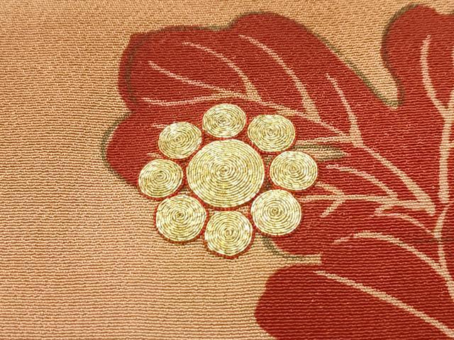 平和屋本店●極上　アンティーク　大正ロマン　振袖　駒刺繍　鼓草花文　暈し染め　金糸　逸品　CZAA4909s6_7