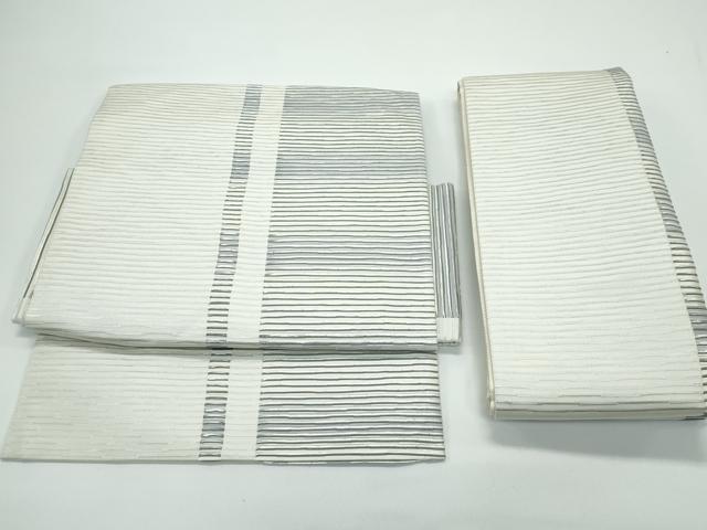 平和屋着物●九寸名古屋帯　変わり横段文　銀糸　正絹　逸品　DABD2252du 平和屋着物○初代 染人・山岡古都 首里琉染 九寸名古屋帯 更紗花唐草文