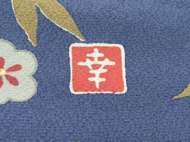 平和屋着物●極上　ファッションデザイナー 花井幸子　小紋　草花文　金彩　褐色地　逸品　未使用　CZAA4985s6_7