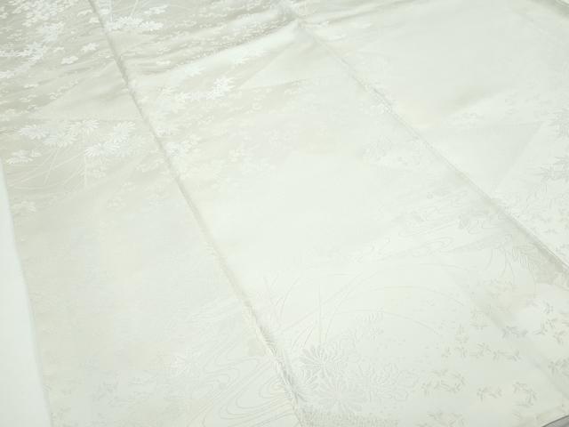 平和屋着物●極上　色無地　砂色　流水草花地紋　逸品　CZAA4996s6_5