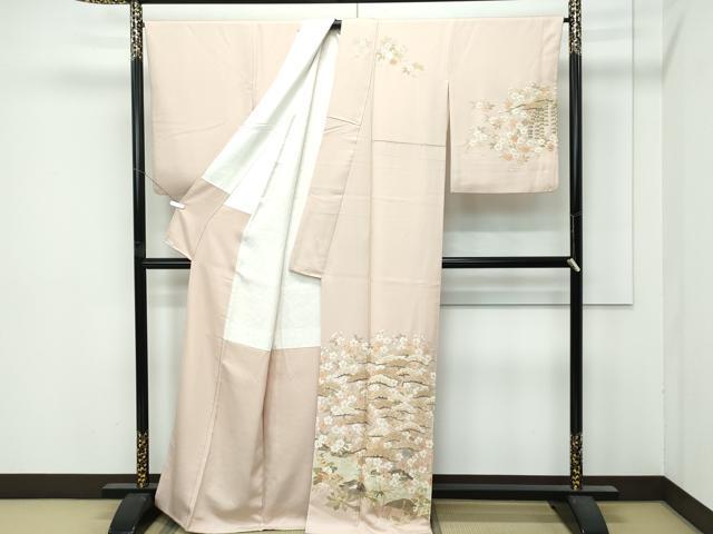 平和屋本店●極上　訪問着　総刺繍　中国三大刺繍　相良刺繍　花松文　金糸　香色地　逸品　CZAA5019s6_1