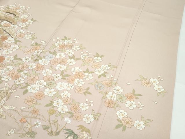 平和屋本店●極上　訪問着　総刺繍　中国三大刺繍　相良刺繍　花松文　金糸　香色地　逸品　CZAA5019s6_4