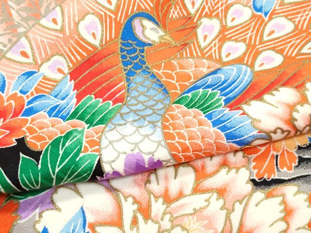 平和屋着物[]極上　女の子　祝着　産着　初着　のしめ　長襦袢セット　お宮詣り　檜扇花鳥文　逸品　CZAA5033s6_3