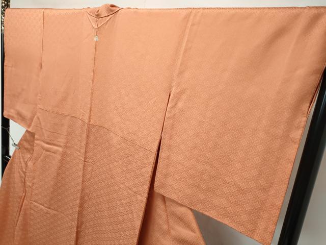 平和屋着物●極上　色無地　駱駝色　七宝花地紋　伊勢丹扱い　逸品　CZAA5037s6_3