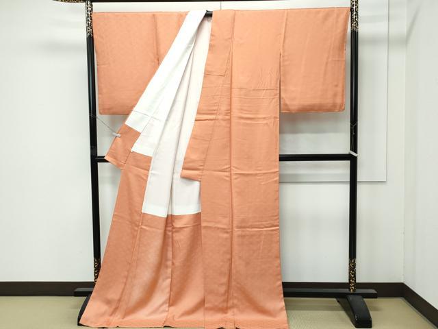 平和屋着物●極上　色無地　駱駝色　七宝花地紋　伊勢丹扱い　逸品　CZAA5037s6_2