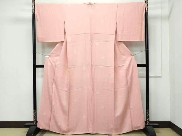 平和屋着物●極上　色無地　赤香色　草花丸地紋　さが美扱い　逸品　CZAA5042s6_1