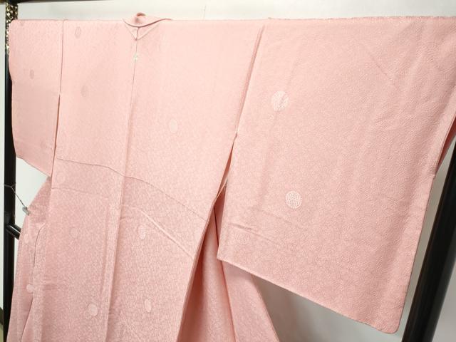 平和屋着物●極上　色無地　赤香色　草花丸地紋　さが美扱い　逸品　CZAA5042s6_3