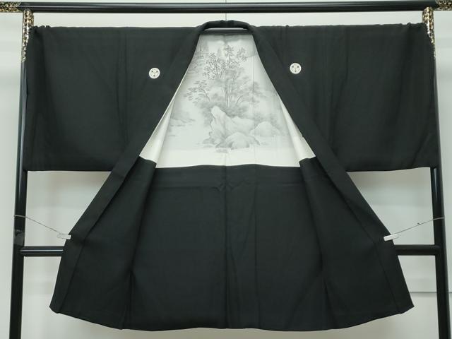平和屋本店●極上　男性　黒紋付・長羽織・馬乗り袴セット　キングサイズ　逸品　CZAA5054s6 平和屋本店○極上 男性 黒紋付・長羽織・馬乗り袴セット キングサイズ 逸品
