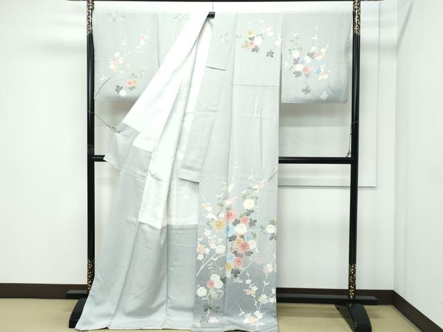 平和屋着物●極上　訪問着　友禅　枝梅菊文　たたき染め　逸品　CZAA5084s6_1