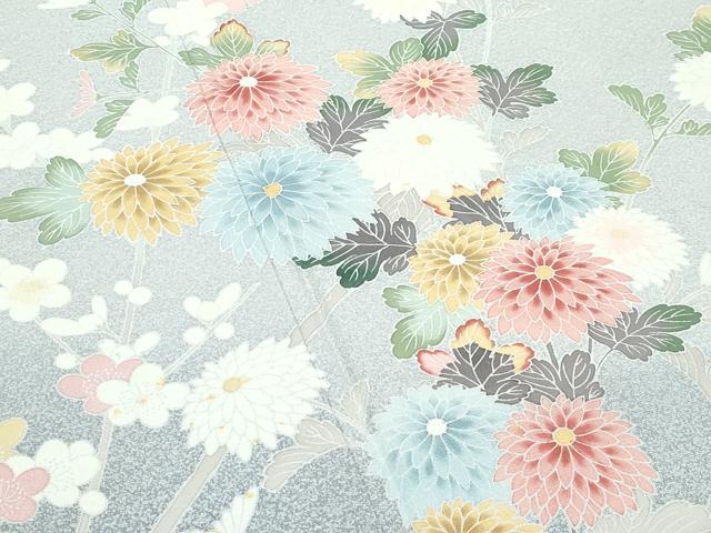 平和屋着物●極上　訪問着　友禅　枝梅菊文　たたき染め　逸品　CZAA5084s6_2