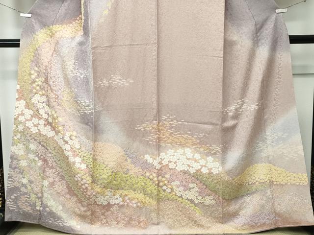 平和屋着物●極上　訪問着　草花霞文　暈し染め　金通し地　逸品　CZAA5085s6_3
