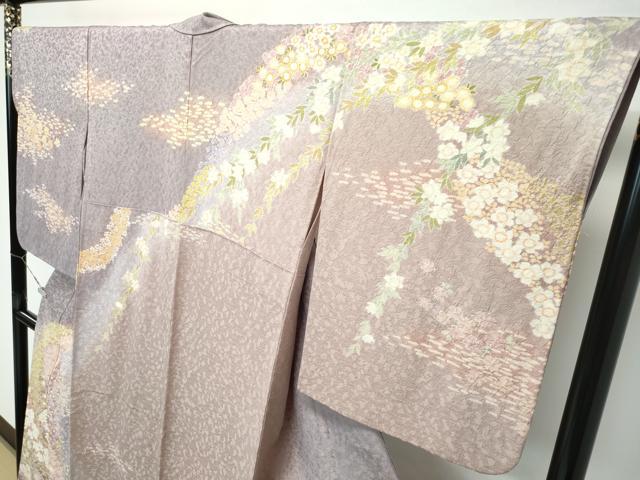 平和屋着物●極上　訪問着　草花霞文　暈し染め　金通し地　逸品　CZAA5085s6_2