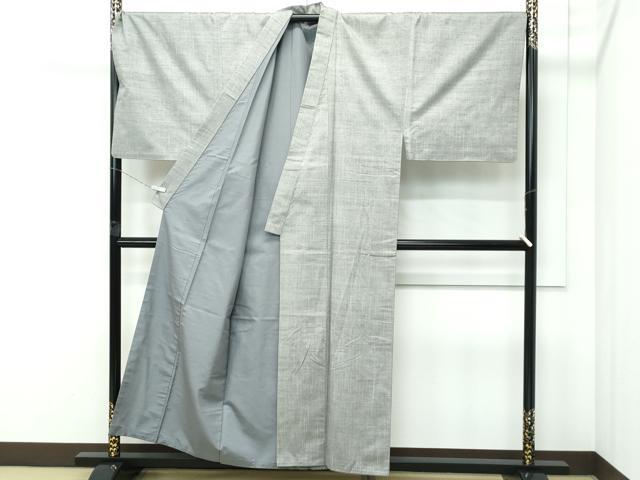 平和屋本店●極上　男性　紬・長羽織・長襦袢セット　着物：灰汁色　羽織：柳煤竹色　キングサイズ　逸品　CZAA5088s6_1