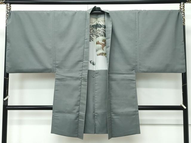 平和屋本店●極上　男性　紬・長羽織・長襦袢セット　着物：灰汁色　羽織：柳煤竹色　キングサイズ　逸品　CZAA5088s6_4