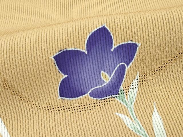 平和屋着物●極上　訪問着　無双　紗袷　紗×紗　草花文　表：海松茶色　裏：飴色地　逸品　未使用　CZAA5099s6_8