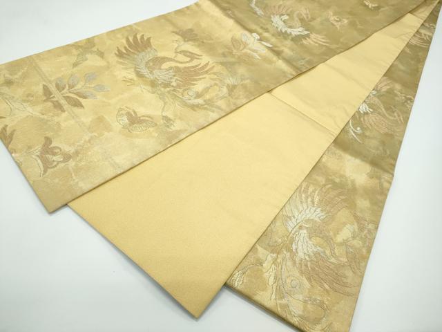 平和屋着物●極上　洛風林　工芸帯地　全通柄袋帯　花喰い鳥　金銀糸　逸品　CZAA5115s6_7