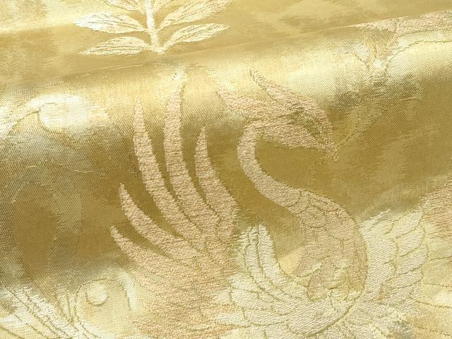 平和屋着物●極上　洛風林　工芸帯地　全通柄袋帯　花喰い鳥　金銀糸　逸品　CZAA5115s6_2