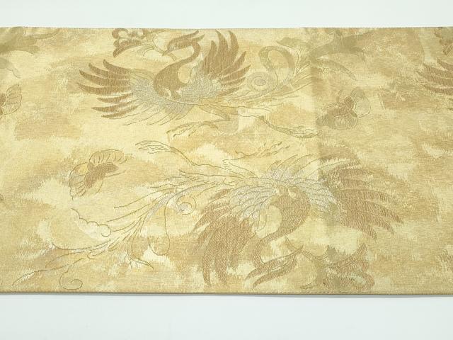 平和屋着物●極上　洛風林　工芸帯地　全通柄袋帯　花喰い鳥　金銀糸　逸品　CZAA5115s6_6