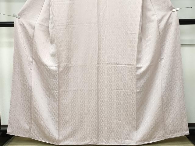 平和屋本店●極上　色無地　灰梅色　七宝地紋　逸品　CZAA5138s6_4